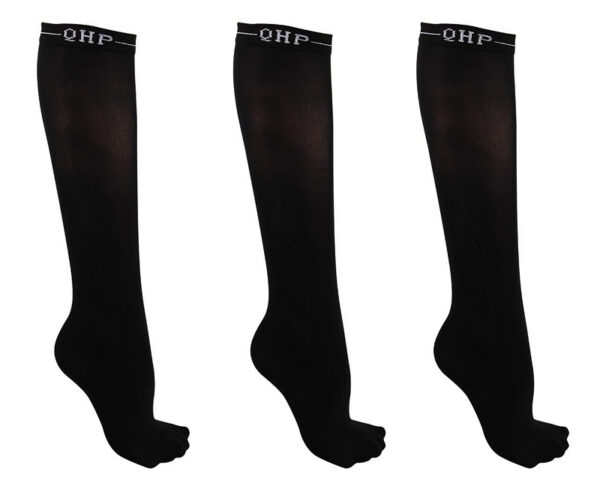 QHP KNEE STOCKINGS COLOR SET OF 3 BLACK 43-46