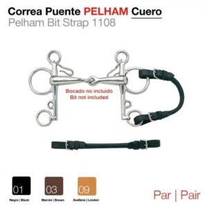 CORREA PUENTE PELHAM CUERO PAR NEGRO