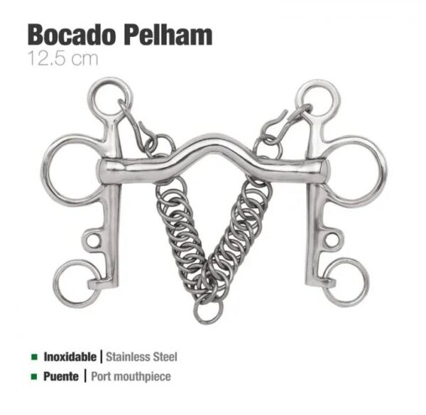 BOCADO PELHAM PUENTE INOX ECONÓMICO L14-16A 13.5CM