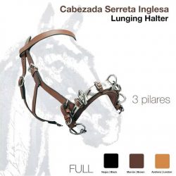 CABEZADA SERRETA INGLESA 3-PILARES 627 FULL NEGRO