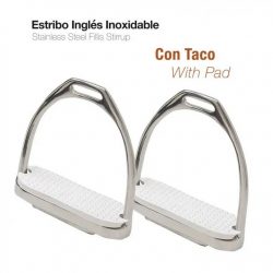 ESTRIBO INGLÉS INOX CON TACO A01-14A 12CM