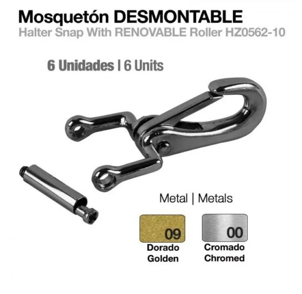 MOSQUETON DESMONTABLE HZ0562-10N CROMADO