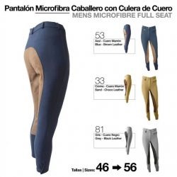 PANTALÓN MICROFIBRA/CUERO CABALLERO AZUL/MARRON T52