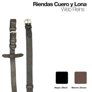 RIENDAS CUERO LONA 1805 NEGRO