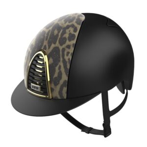 Casco Cromo 2.0 Textil Negro / Frontal estampado Glitter Giaguaro KEP