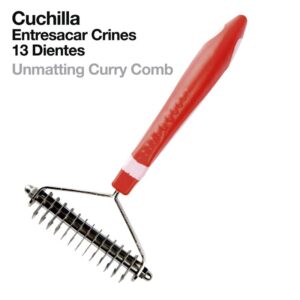 CUCHILLA ENTRESACAR CRINES 13-DIENTES ROJO