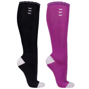 KNEE STOCKINGS LISSIE BLACK/POPPING