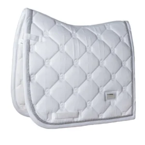 SADDLE PAD COMPETITION WHITE/SILVER DRESSAGE