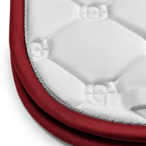 DRESSAGE SADDLE PAD WHITE PERFECTION BORDEAUX - EQUESTRIAN STOCKHOLM