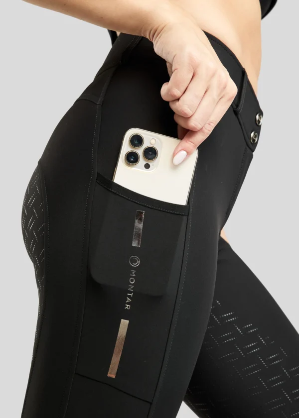 MOSTAR SUMMER BREECHES W. FOIL LOGO STRIPE AND MESH - BLACK - Imagen 3
