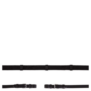 BR WEB REIN 19MM ROUND BUCKLES BLACK/SILVER PONY