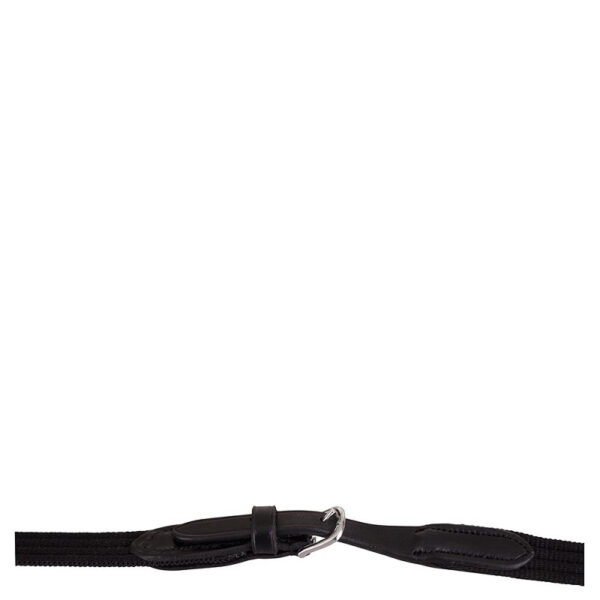 BR WEB REIN 19MM ROUND BUCKLES BLACK/SILVER PONY - Imagen 2