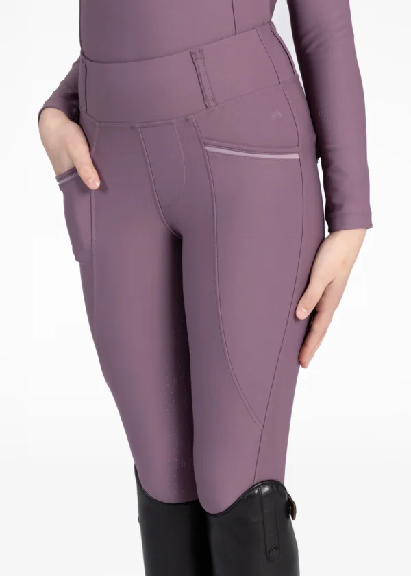 YR PRO RIDING LEGGINGS FULL GRIP - PLUM