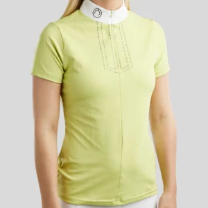 MOVIOLET GUN METAL CRYSTAL COMPETITION SHIRT - CREAMY LIME