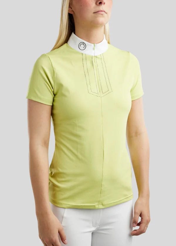MOVIOLET GUN METAL CRYSTAL COMPETITION SHIRT - CREAMY LIME