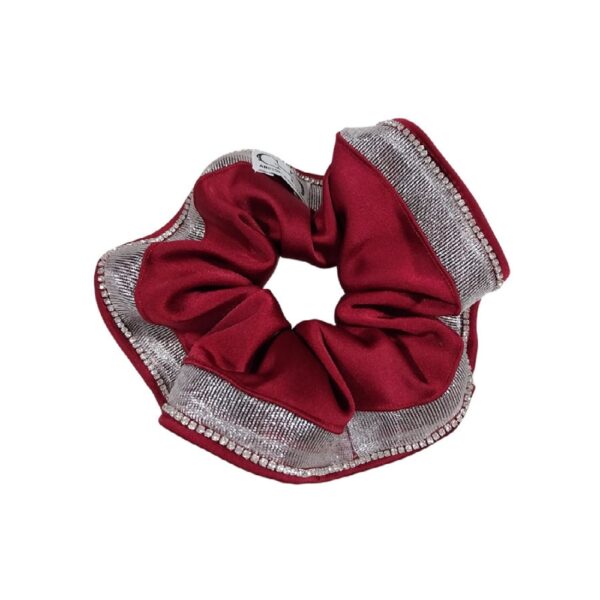 SCRUNCHIE BURDEOS/PLATA ESPECIAL