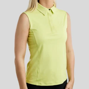 FIONA SLEEVELESS POLO - CREAMY LIME
