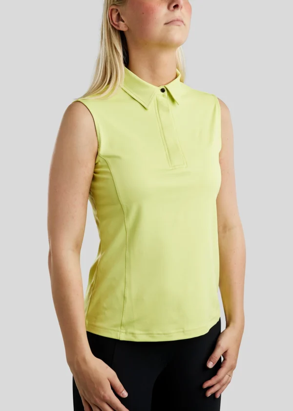 FIONA SLEEVELESS POLO - CREAMY LIME