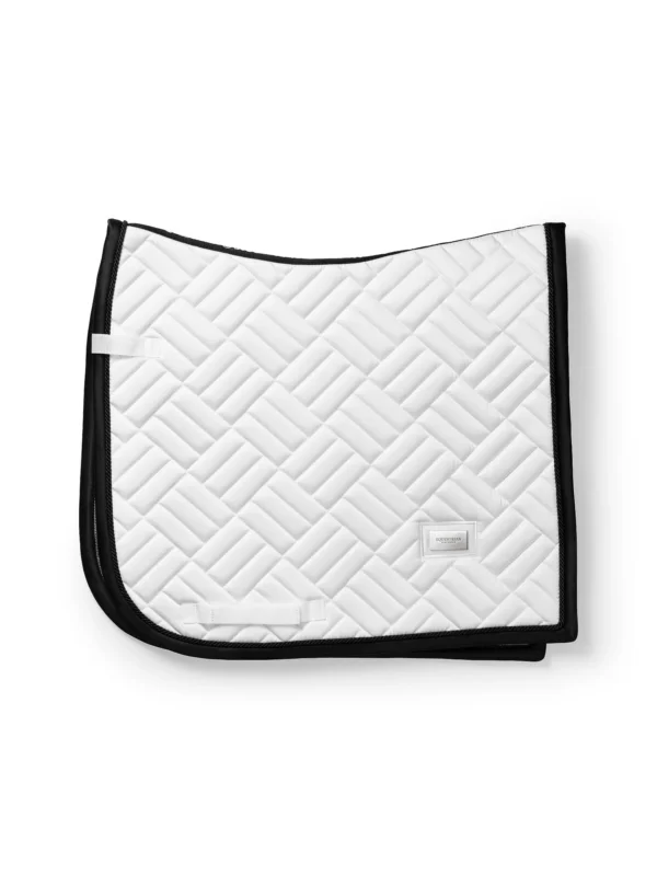 DRESSAGE SADDLE PAD MODERN WHITE BLACK EDITION FULL - EQUESTRIAN STOCKHOLM