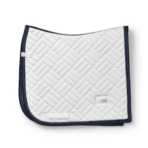 DRESSAGE SADDLE PAD MODERN WHITE NAVY FULL - EQUESTRIAN STOCKHOLM