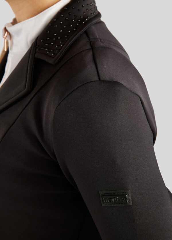 JUNIOR COMPETITION JACKET WITH BOW BELT AND TONE IN TONE CRYSTALS BLACK - Imagen 3