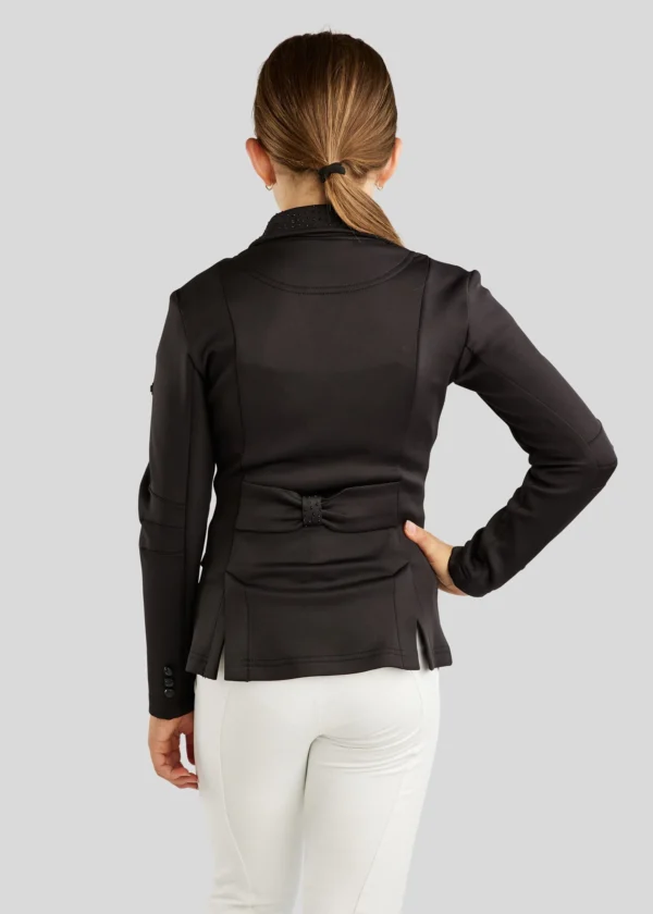 JUNIOR COMPETITION JACKET WITH BOW BELT AND TONE IN TONE CRYSTALS BLACK - Imagen 4