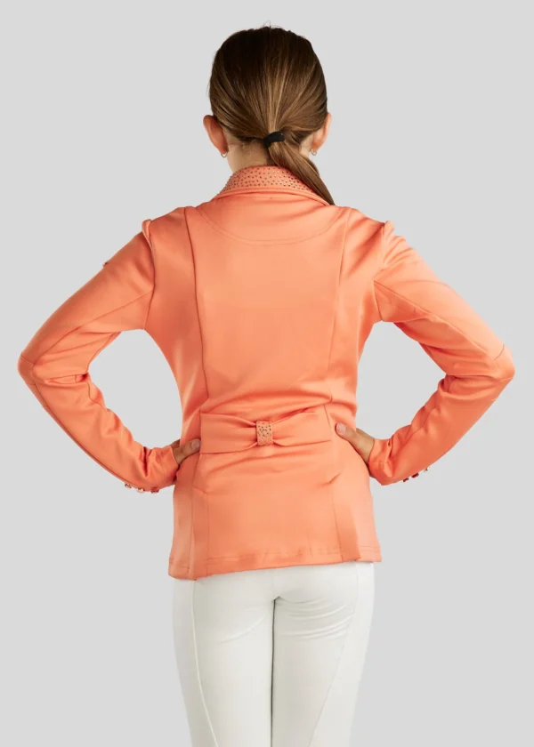 JUNIOR COMPETITION JACKET WITH BOW BELT AND TONE IN TONE CRYSTALS WATERMELON - Imagen 4