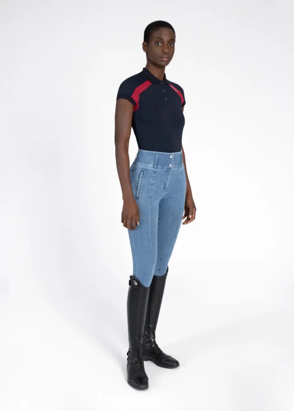 AVEEN POLO SHIRT NAVY/RED - Imagen 5