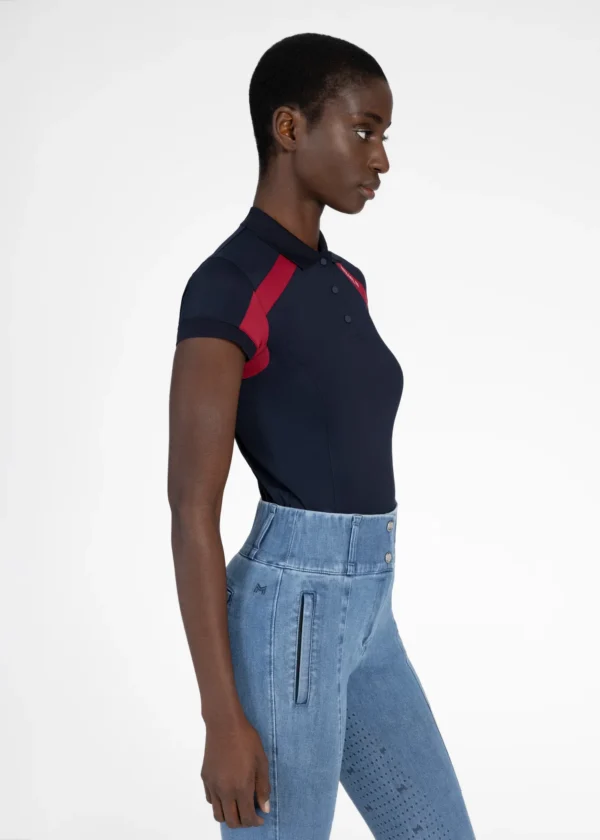AVEEN POLO SHIRT NAVY/RED - Imagen 2