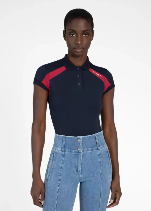AVEEN POLO SHIRT NAVY/RED