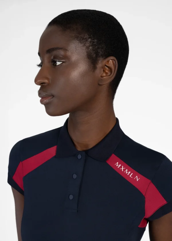 AVEEN POLO SHIRT NAVY/RED - Imagen 3