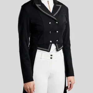MOGLORIA GUN METAL CAVIAR TAPE AND CRYSTAL TAILCOAT