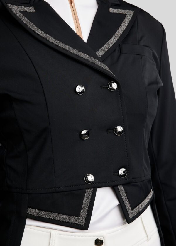 MOGLORIA GUN METAL CAVIAR TAPE AND CRYSTAL TAILCOAT - Imagen 4