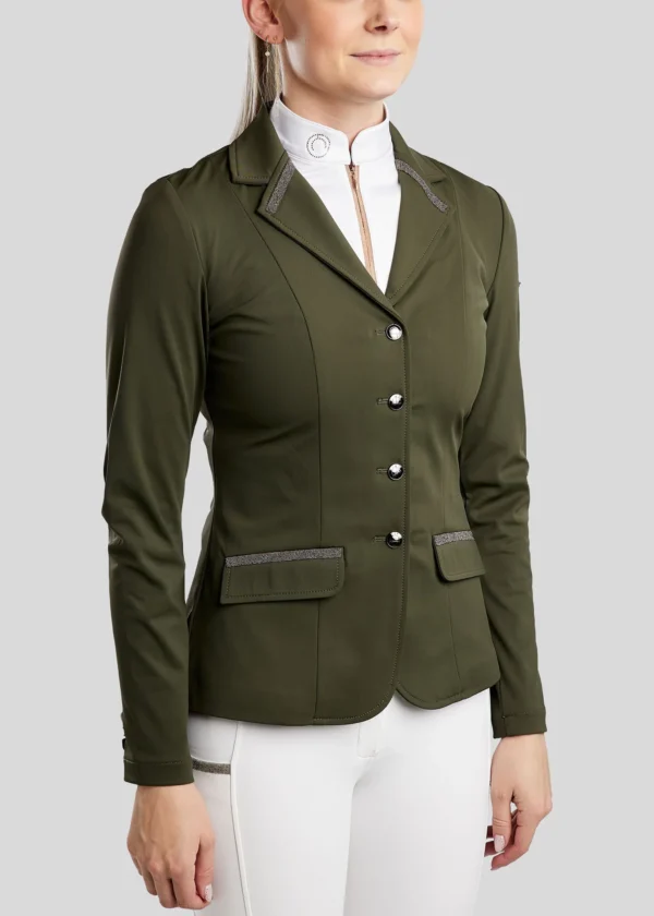 MOGLORIA GUN METAL CAVIAR TAPE AND CRYSTAL JACKET - Imagen 5