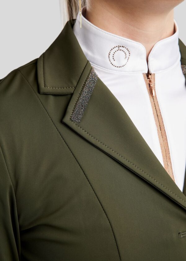 MOGLORIA GUN METAL CAVIAR TAPE AND CRYSTAL JACKET - Imagen 3