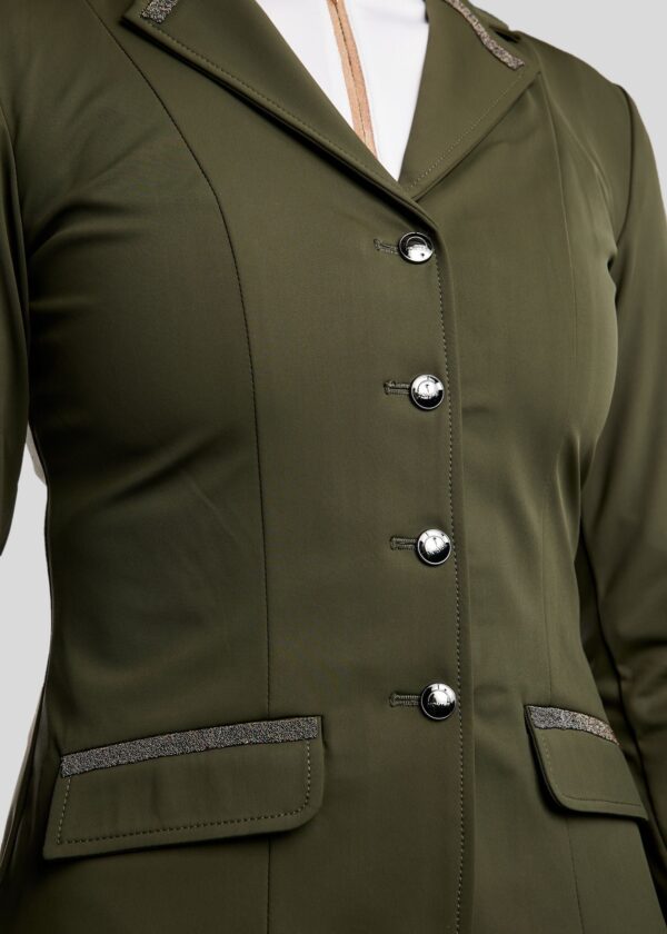 MOGLORIA GUN METAL CAVIAR TAPE AND CRYSTAL JACKET - Imagen 2