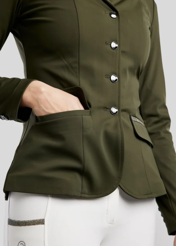 MOGLORIA GUN METAL CAVIAR TAPE AND CRYSTAL JACKET - Imagen 6