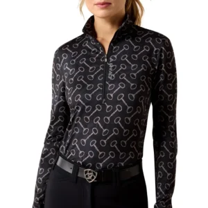 POLO ARIAT LUNAVEIL 1/2 MANGA LARGA MUJER BLACK FRENCH LINK PRINT